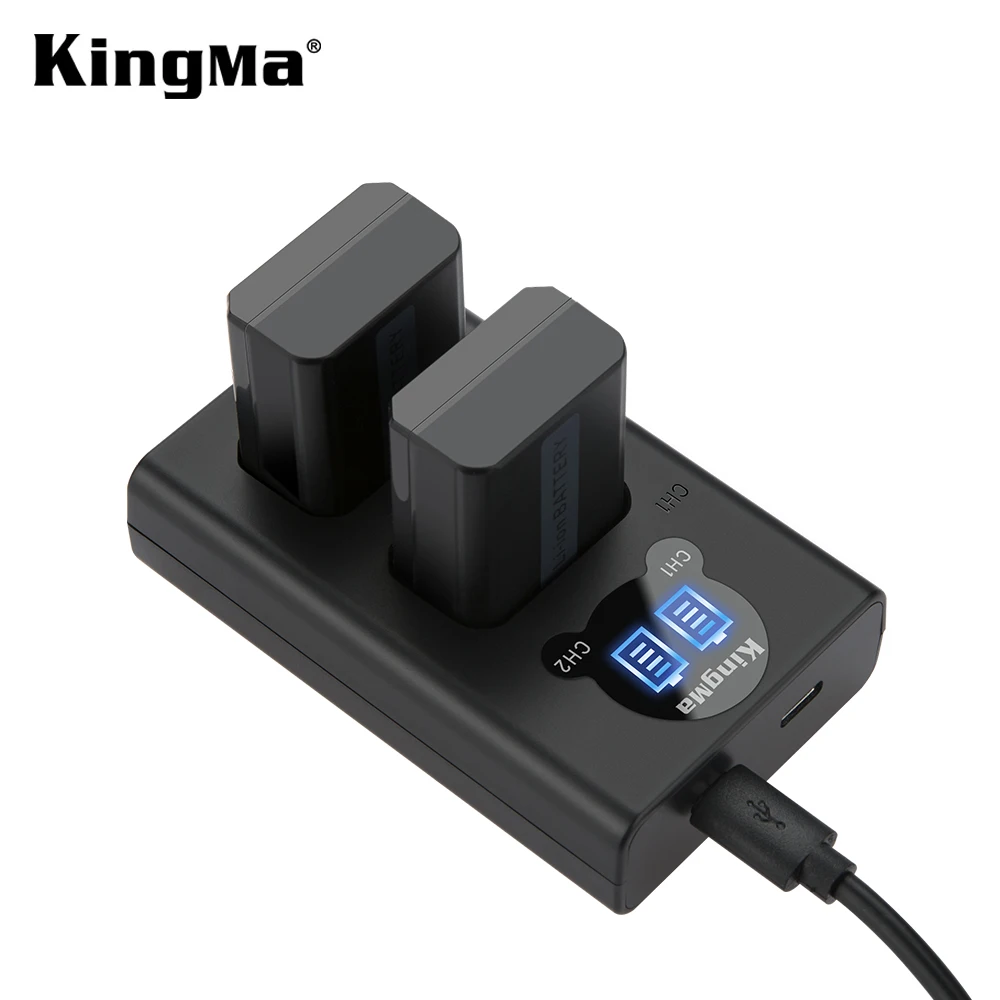 KingMa Смарт ЖК-дисплей двойной Батарея Зарядное устройство и NP-FW50 для sony A6300 A6500 NEX-3 для детей 5, 6, 7, A5100 7Rm2 5100 QX1 RX10M2 фотоаппаратов моментальной печати 7S a7m2 A7r2 s2