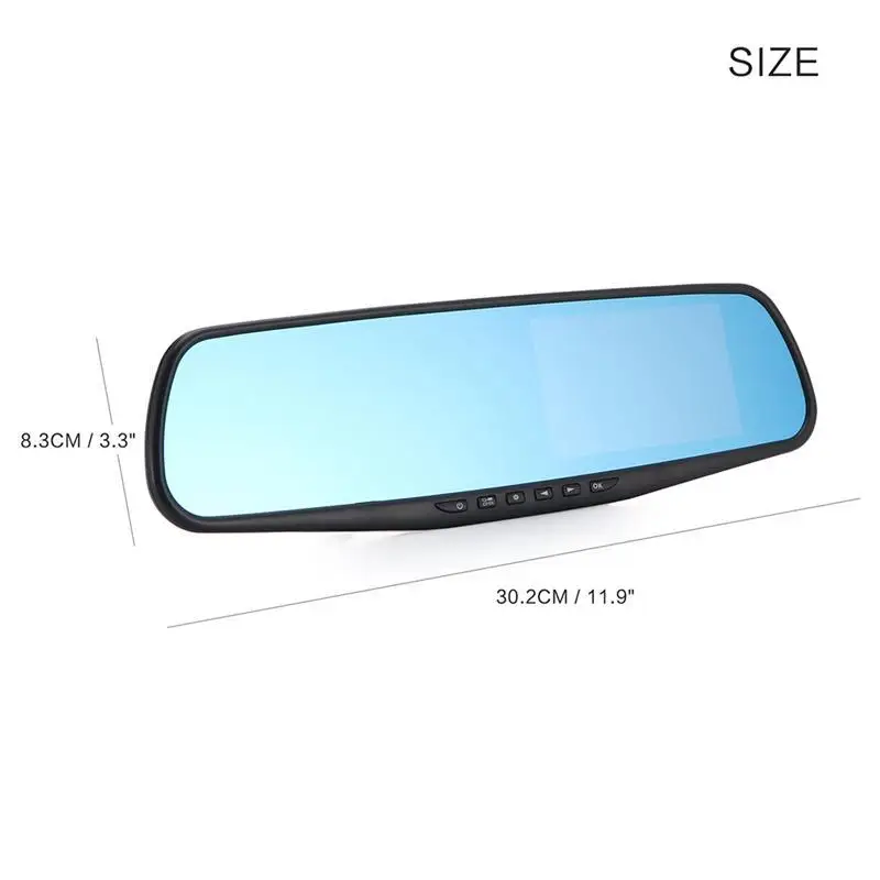 Car DVR 1080P Dual Lens Dash Camera Rear Mirror Digital Recorder With Rearview Camera Video Recorder Camcorder Registrar