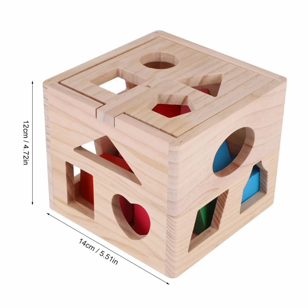 Новые детские Ранние развивающие игрушки Геометрические интеллектуально 13 отверстий блочная Строительная игра геометрические фигуры строительные блоки woodden Toy