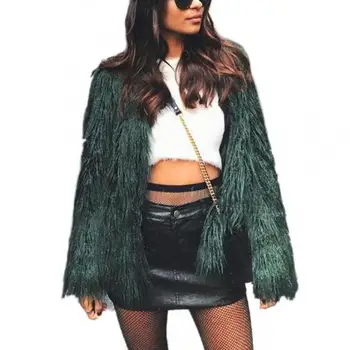 

Autumn new imitation fox fur coat 2019 army green Slim ladies elegant imitation fur short jacket women fashion thin brand coats