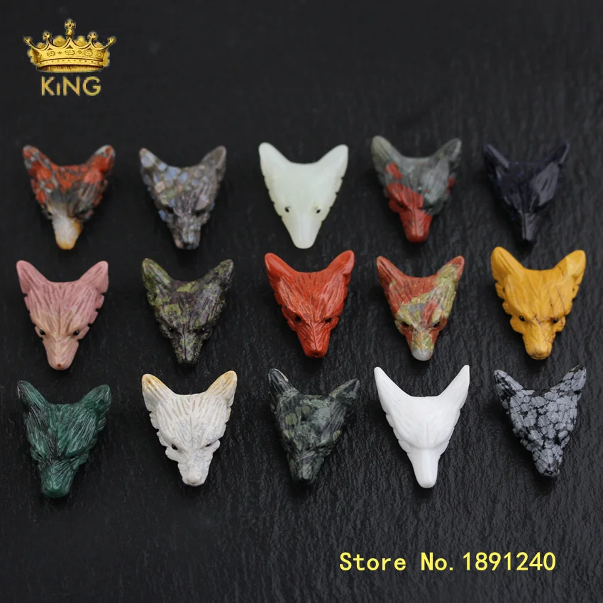 

3pcs Various Sale Small Carved Wolf-head with Holes Charms Jewelry,Handmade Wolf Animal Carving Wolf Head Pendant Supply 30x35mm