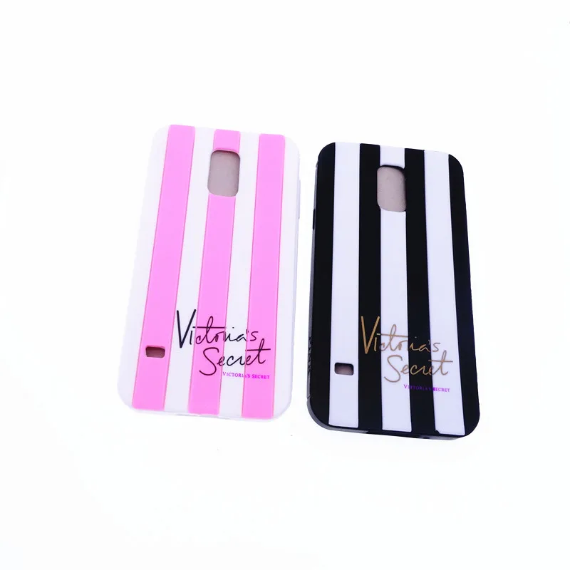 

Fashion Colorful PINK Stripe Victoria Patterned Style Soft Rubber Silicone Cover for Samsung Galaxy S5 i9600 Phone Case