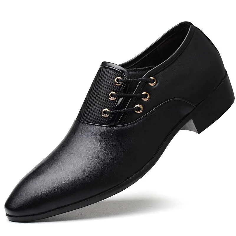 Новое поступление; Мужские модельные туфли; деловые туфли с острым носком; высококачественные удобные мужские свадебные туфли из искусственной кожи