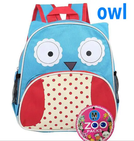 Привлекательный дети рюкзак милые дети мультфильм животных satchels- 15 цветов - Цвет: owl