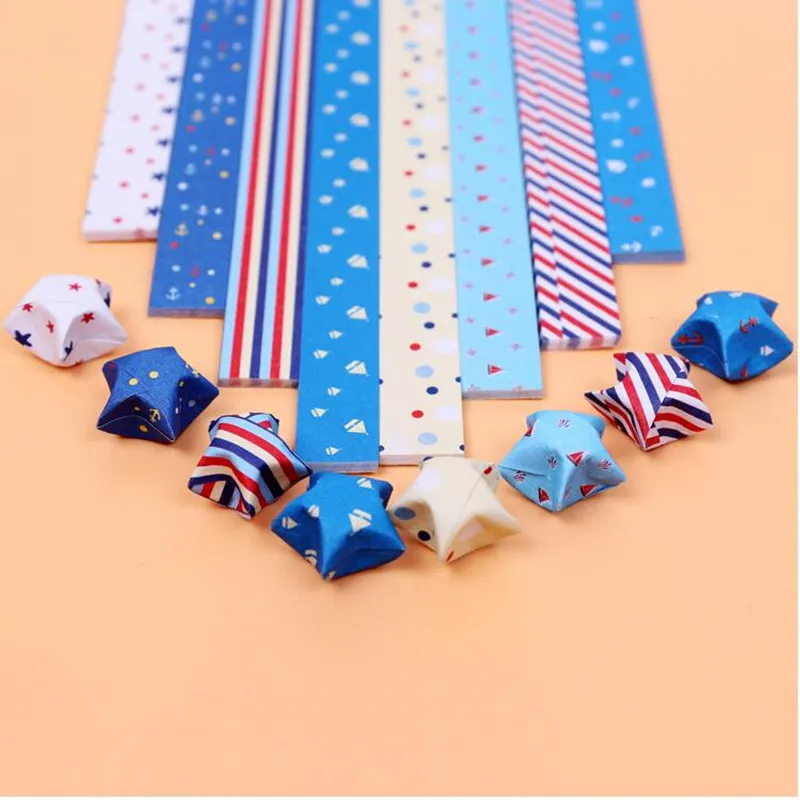 

Navy Blue Craft Paper Decoration Origami Paper Lucky Star Paper Creative Set Floral Scrapbook Paper Quilling Material For Krafts