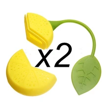Harko, 2 шт. многоразовых foof Безопасной Силиконовые желтый лимон Форма Чай держатель мешка лист Чай Кофе травы удар фильтр Чай заварки