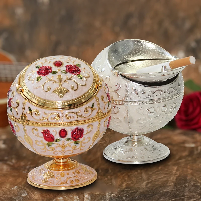 

Europe Type Ashtray with Cover Creative Luxury High-grade Personality Style Restoring Ashtray Portable Gift