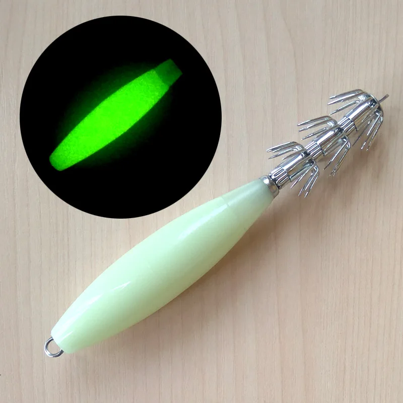 Luminous 17g/33g/45g/55g/65g/72g Octopus jig Glow in Dark Squid Jigs Hard fishing lure sharp fishing hook