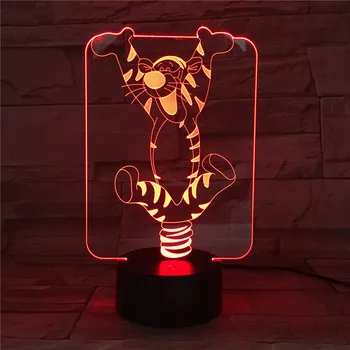

Disney Pooh Bear Friends Tigger Kids LED Night Light Color Change LED 3D Lamp for Children Bedroom Home Decoration Gifts Toys
