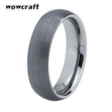 6 мм отполированный вольфрам карбида кольца для Для женщин Простой конструктор Ювелирная Свадебная лента куполом Comfort Fit серебро Обручение кольцо
