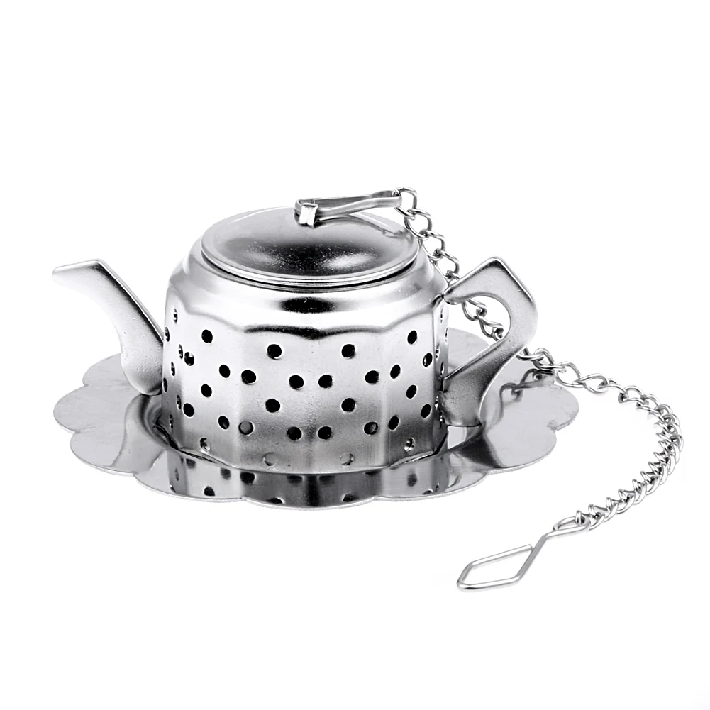 1pc Cute Stainless Steel Teapot Tea Infuser Spice Drink Strainer Herbal