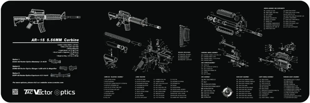 Векторная оптика 36x12 дюймов AR15. 223 карабин пистолет Чистящая скамья резиновый коврик аксессуар все части винтовки список схем