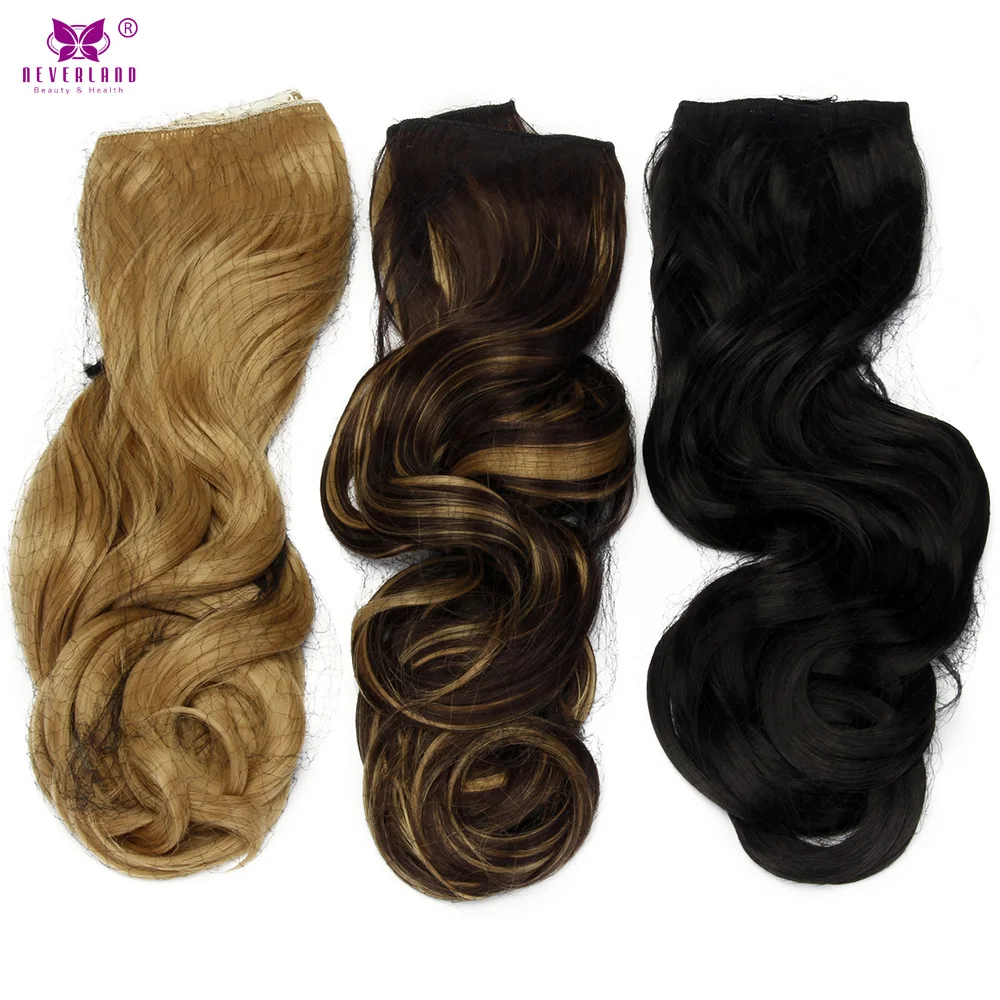 AIMEI 22" Wavy Synthetic One Piece Clip In Hair Extensions Long Hair