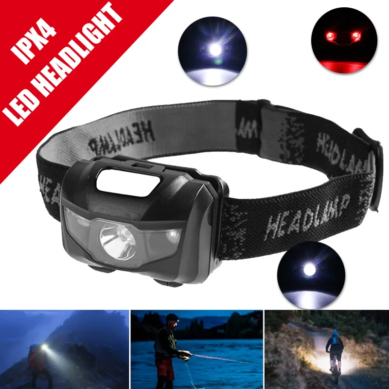 

Headlight Red Light Strong Light Super Bright Headlamp Sporting Goods 4modes High Power Head Torch Lamp Drop Shipping