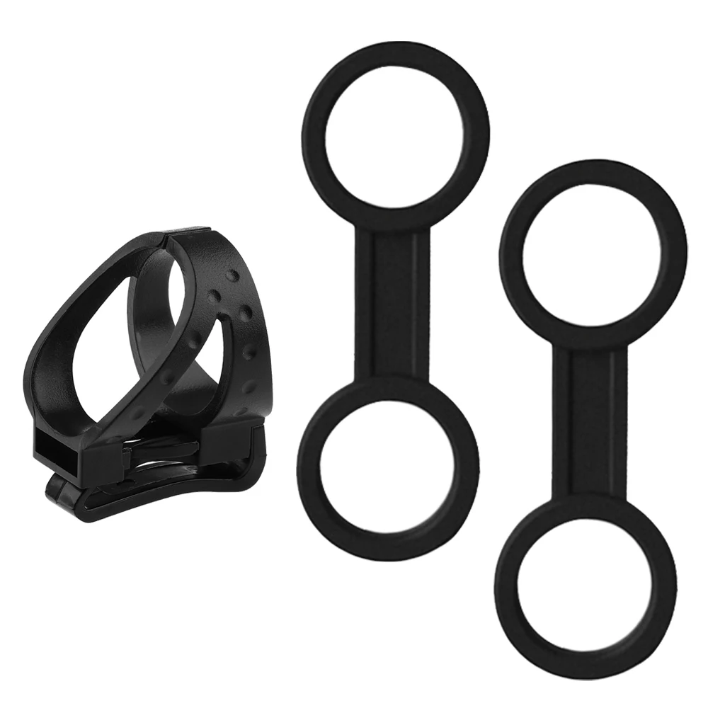 2 Pcs Snorkel Keeper Rubber + 1x Plastic Detachable Clip Retainer for Scuba Diving Snorkel Gear Spare Parts Accessories Kit
