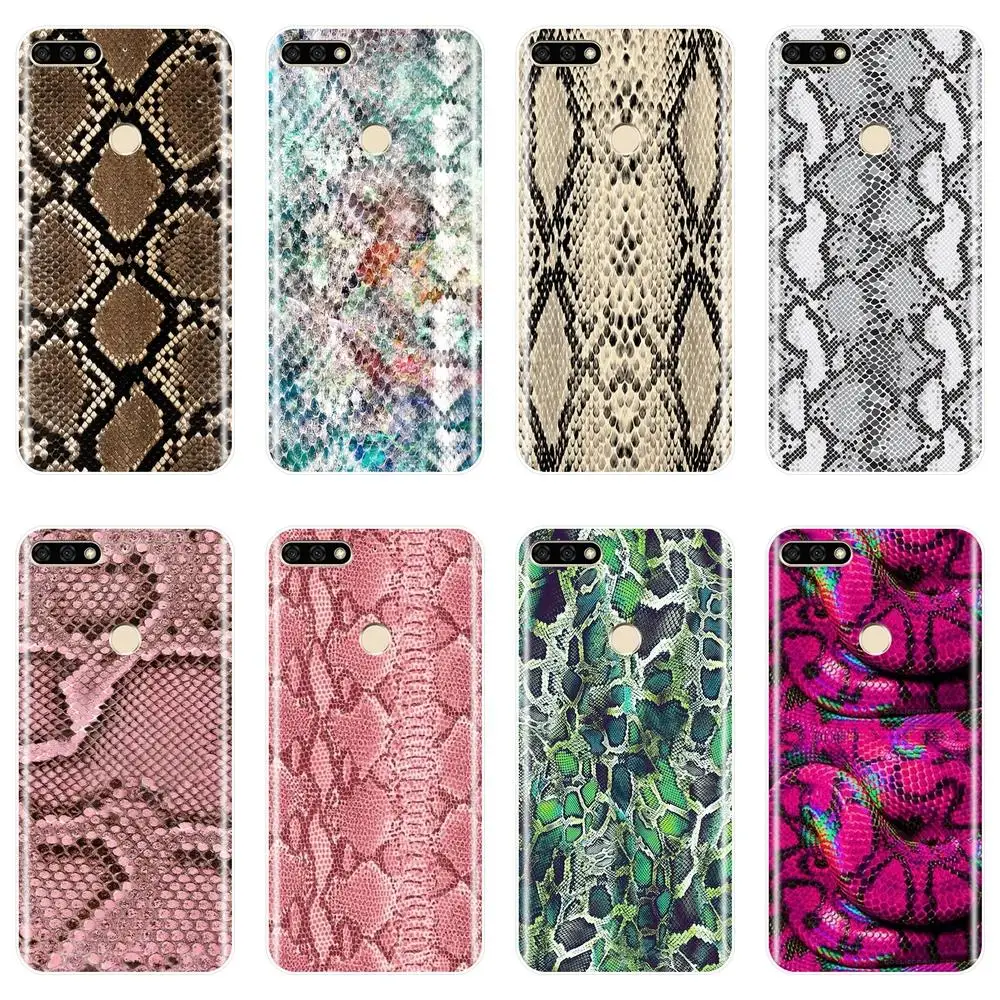 

Silicone Phone Case For Huawei Honor 7 8 9 10 Lite 7S 7X 7A 7C Pro Snake Skin Soft Back Cover For Huawei Honor 8X MAX 10 9 8 7