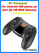 Free shipping Q1 Bluetooth wireless game remote controller for mobile phone ios / android / pc 3D VR Glasses gamepad game handle