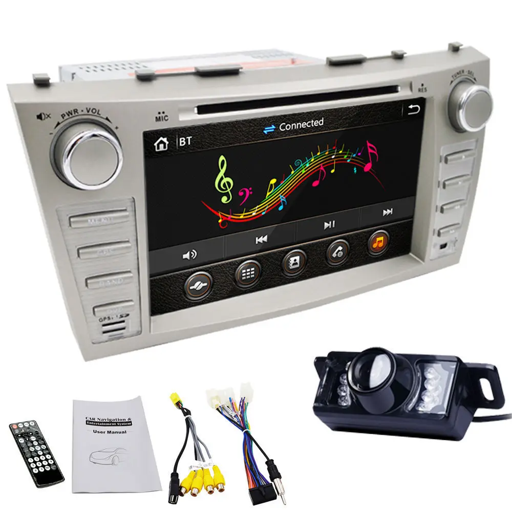 

8" HD Car DVD Player GPS Navi For TOYOTA AURION CAMRY RDS SWC BT CAM IN subwoofer output Game Maps MirrorLink DAB+TPMS DTV Radio