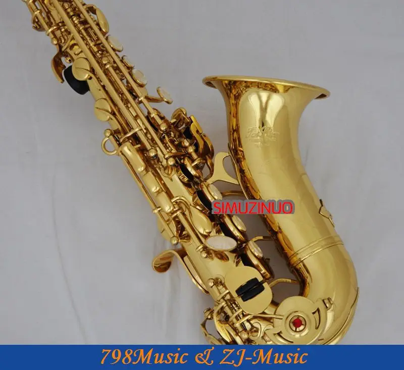 Золотой лак Сопрано-саксофон Bb key to High F key и G key