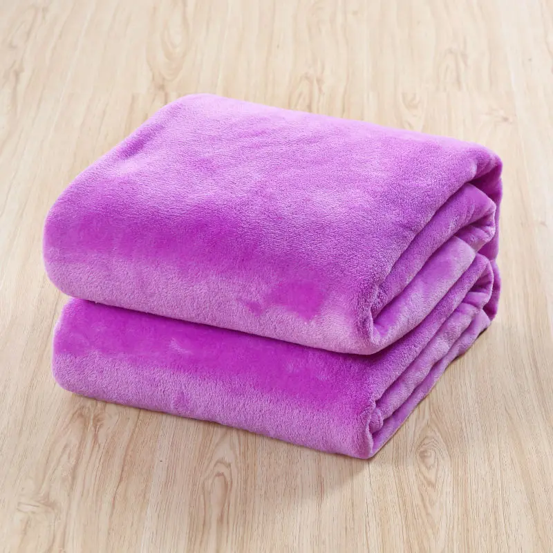 

king size 220*240cm fleece blanket on the sofa /air /bed Throw solid color travel flannel blanket for beds coverlet cobertor