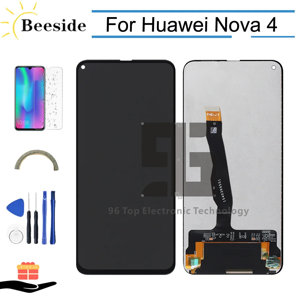 

AA+ Original LCD With Frame For Huawei Nova 4 VCE-AL00 VCE-TL00 LCD Display Touch Screen Digitizer Assembly Replace