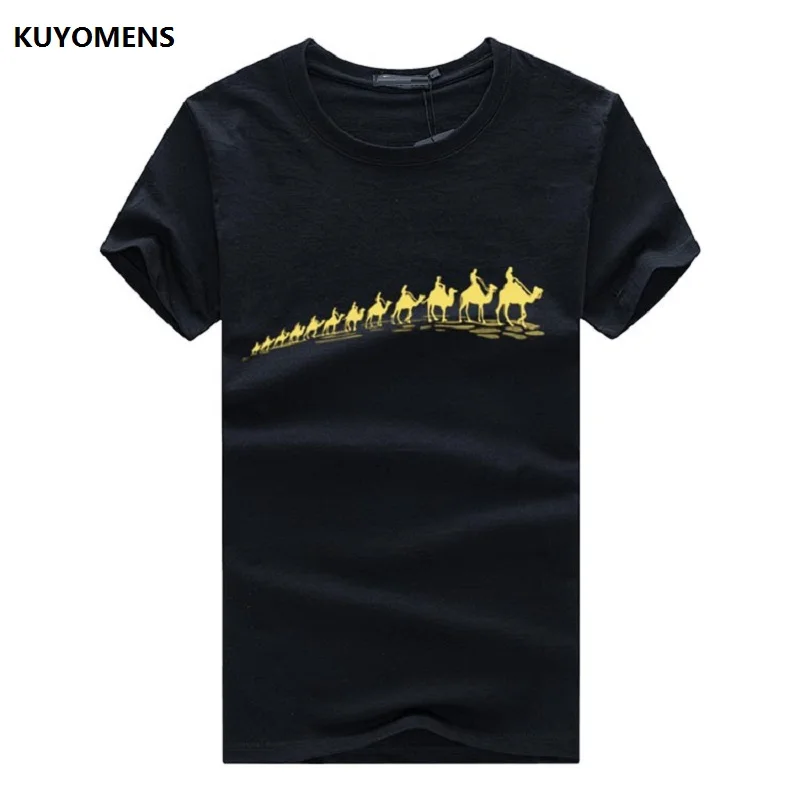 KUYOMENS мужские футболки размера плюс 5XL 4XL футболка Homme летние шорты рукав мужской
