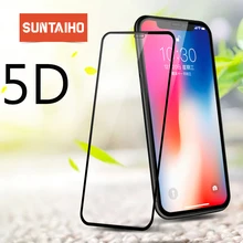 Suntaiho для iphone x стекло против пыли закаленное стекло для iphone XS MAX XR XS X защита экрана холодная резьба 5D изогнутый жесткий край