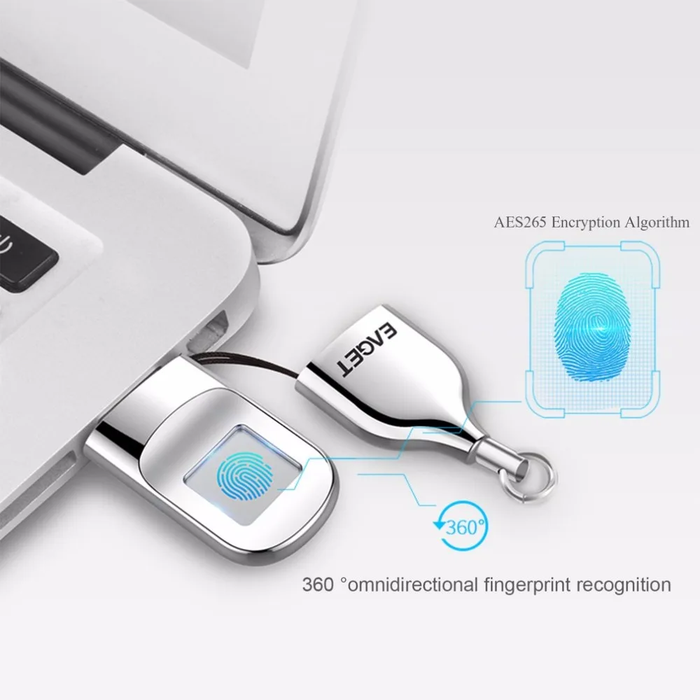 32GB 64GB Recognition Fingerprint Encryption USB Memory Stick