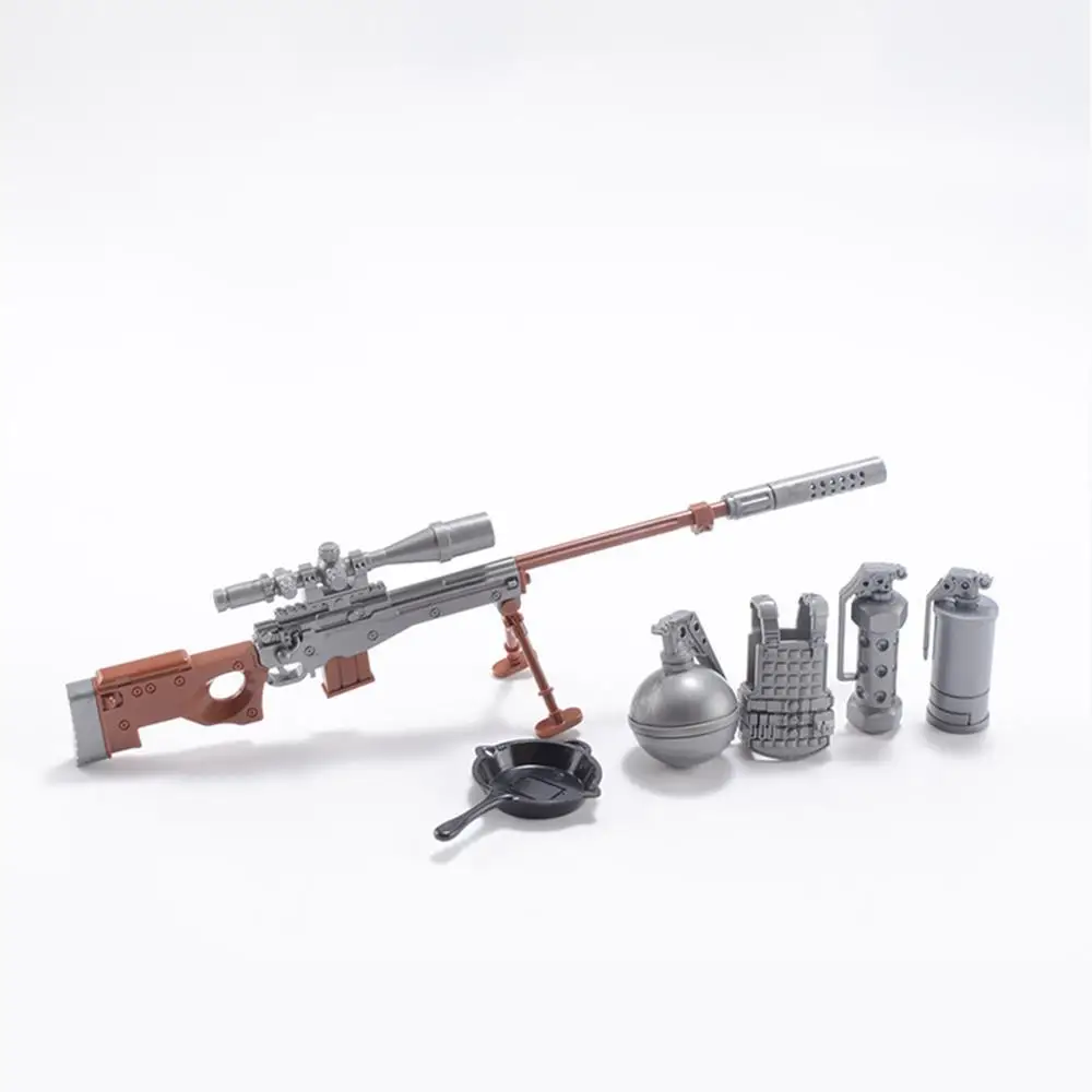

98k ak47 M16 M46 gun model pcs/lot building blocks 1:6 military weapon box model PUBG Body armor toys Boy birthday colorful gift