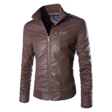 AOWOFS 2019 New Men's Leather Gold Zipper Trend Personality Motorcycle Leather Jacket Collar Business Fan Men's Leather Jacket