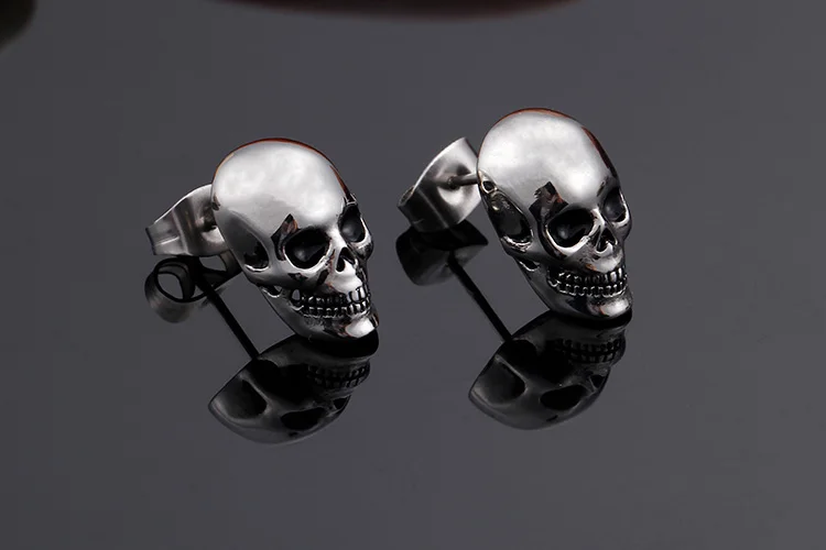 TrustyLan Punk Rock Skull Mens Earrings For Women Stainless Steel Small Stud Earings Fashion Jewelry Dropshipping Gift New