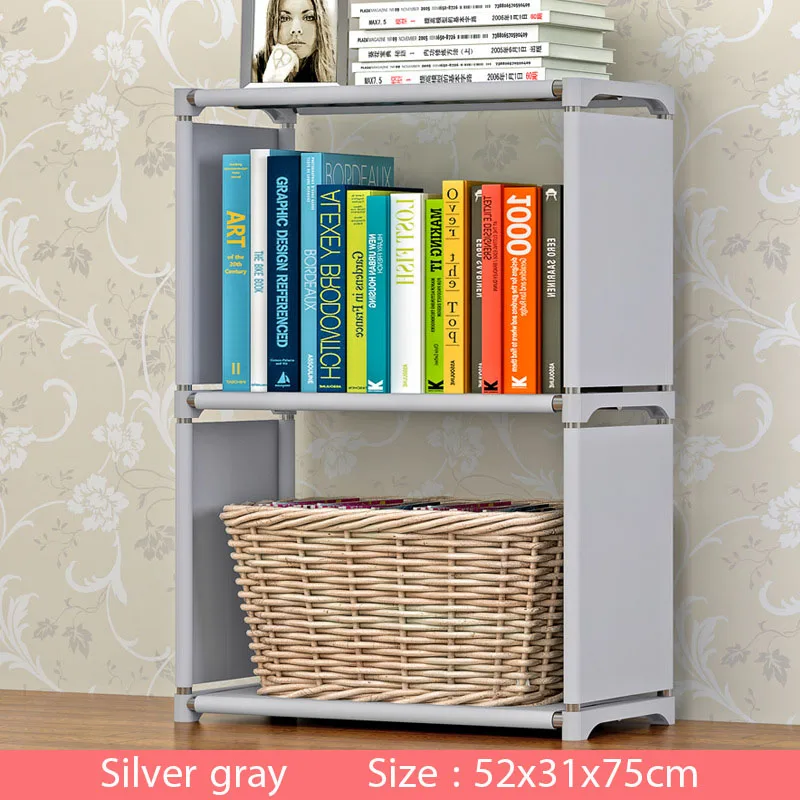 Multi-layer Simple Bookshelf Non-woven fabric organizer storage cabinet Assembly wall shelf bookcase home living room Furniture