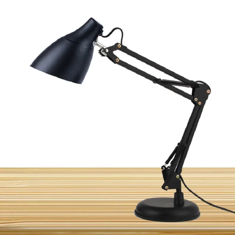 Led Table Lamp Iron Morden American Foldable Long Arm Desk Lamp Reading