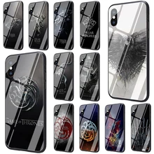 The game of the thrones Tempered Glass TPU Black Cover Case for iPhone 5 5S 6 6s 7 8 plus X XR XS Max