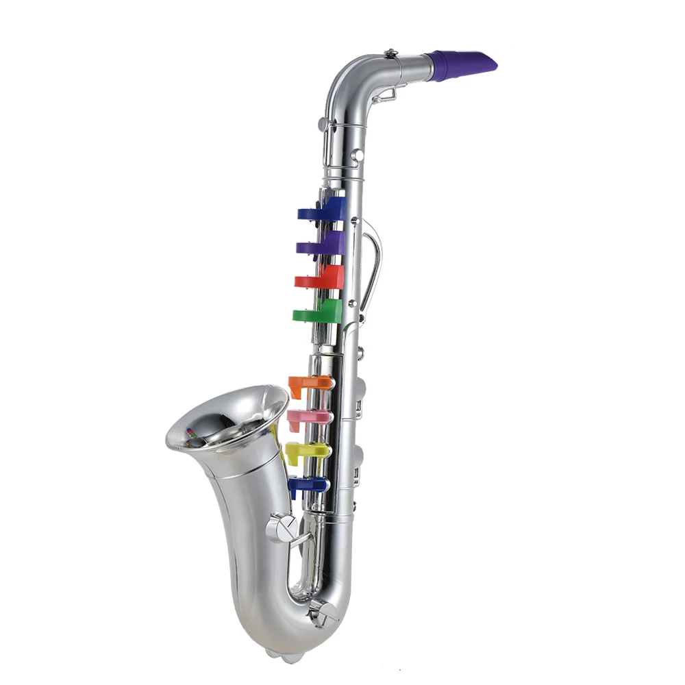 Saxophone Sax Toy Musical Instrument Gift with 8 Colored Keys for Kids
