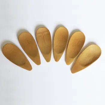 

100pcs Creative Natural Bamboo Spoon Tea Scoops Mini Short Handle Tea Spoon 10*4cm Eco Friendly Tea Tools