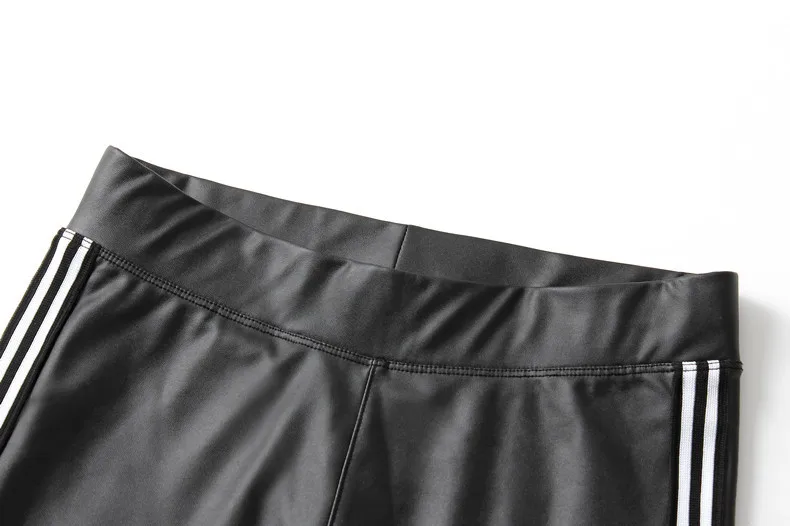 Бархатные теплые штаны из искусственной кожи женские модные брюки с высокой эластичной талией не полосатые тонкие флисовые кожаные брюки-карандаш