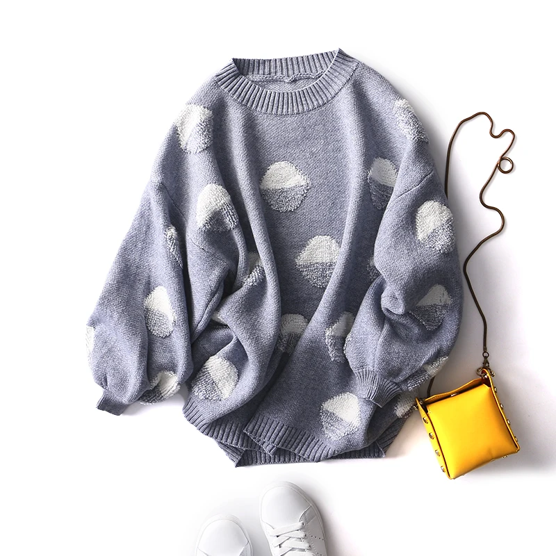 H.SA Women Loose Sweater and Pullovers Lantern Sleeve Winter Warm Thick Sweaters Casual Tops European Fashion Pull Femme jumper | Женская