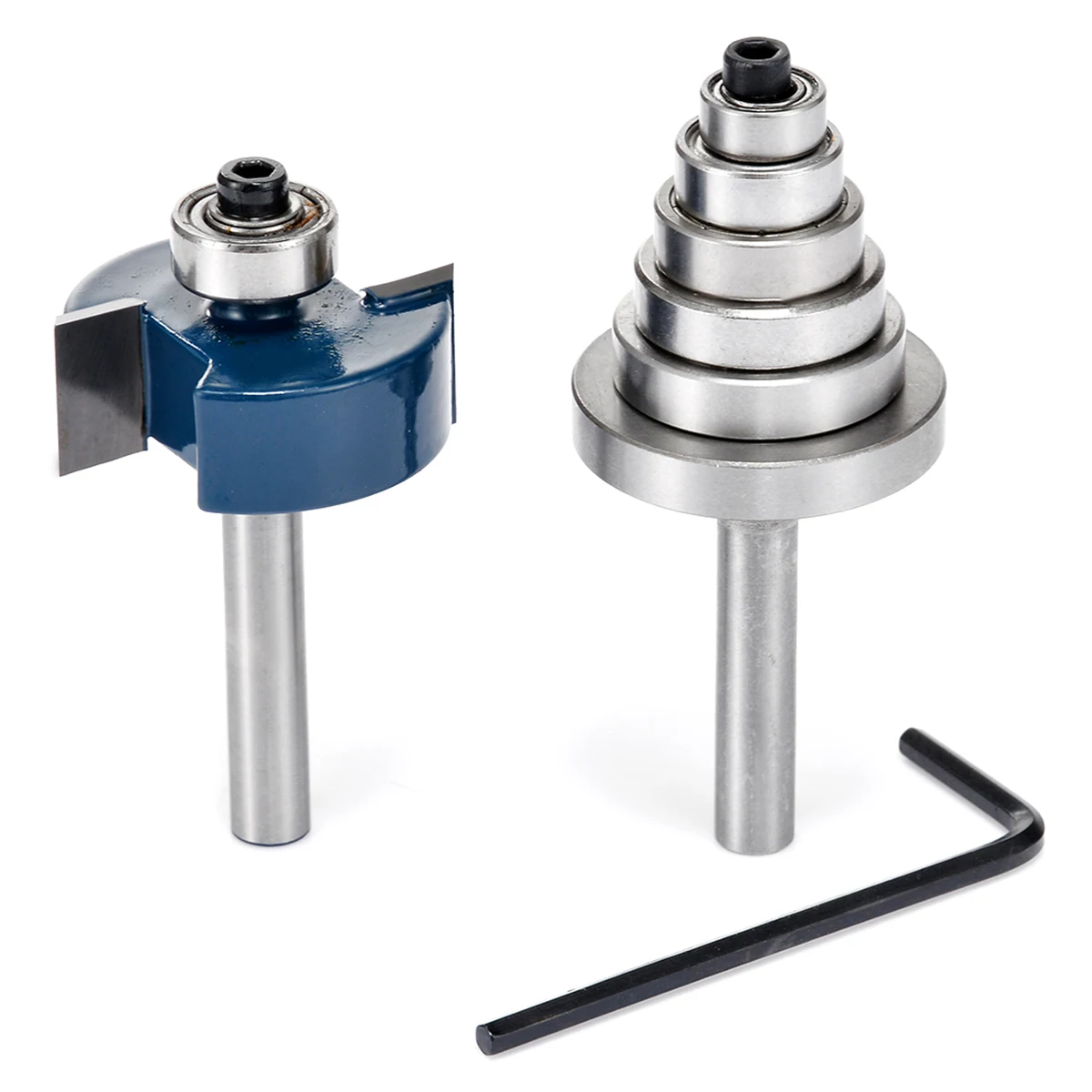 

2pcs/Set Cemented Carbide Rabbet Router Bit + 6 Bearing Bit 1/4" Shank Woodworking Milling Cutter