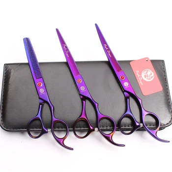 

7Inch 17.5cm Purple Dragon Violet Clippers for Dogs Cutting Shears Thinning Scissors Professional Pets Hair Shears Add Bag Z3003