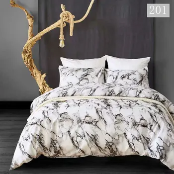 

Single Double Bedding Sets Russia Euro14 Size Duvet Cover Set For 90/160/200 Bed Queen Bed Linen Set Bed clothes White Marble