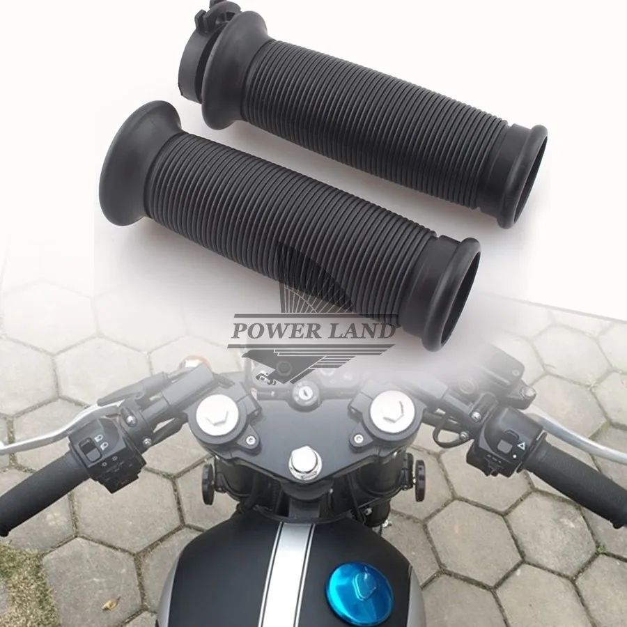 

Black Retro 7/8" Motorcycle Hand Grips Throttle Handlebar Cafe Racer Bobber Universal Fit for Honda Yamaha Suzuki Truimph KTM