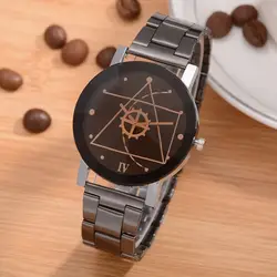 Лидер продаж новая пара шестерни роскошные часы Мода нержавеющая сталь часы для человека Аналоговые кварцевые наручные часы Relogio