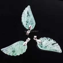 RONGZUAN натуральный флюорит драгоценные камни, бусины резные Крыло ангела Рейки Чакра цепи ожерелья и подвески ювелирные изделия подарок для влюбленных TN3542