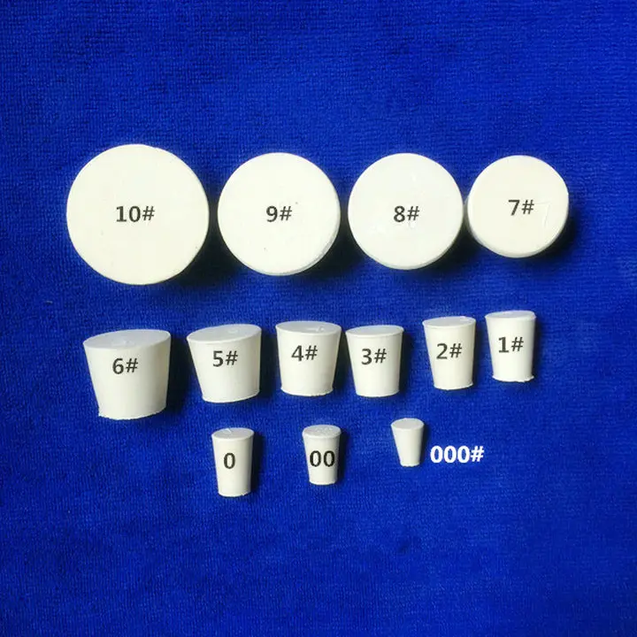 

10pcs/lot #4-#10 Rubber stopper, erlenmeyer flask plug bottle stopper, Test tube rubber cap