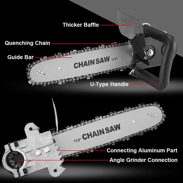 11.5 Inch Upgrade Electric Saw Parts Chainsaw Bracket Changed 100mm 115mm Angle Grinder Chain Saw Tools