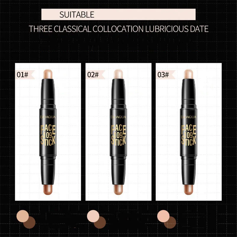 Профессиональный бронзатор для макияжа лица хайлайтер с двойной головкой
