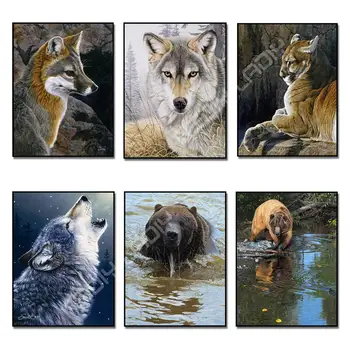 

DIY 5D Diamond Mosaic Wild Animals Diamond Embroidery Christmas Gift Diamond Painting Pictures of Rhinestones Crafts Home Decor