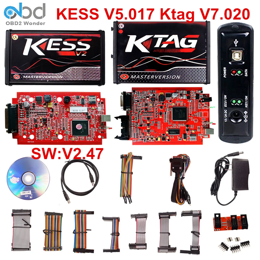 Лидер продаж Ktag 7,020 KESS 2 5,017 красный Чип ЭБУ тюнинг K TAG V7.020 V2.25 KESS V5.017 V2.47 мастер K-TAG инструмент программирования ЭБУ