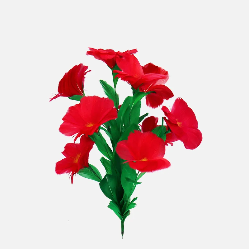 Перо цветок украшение цветок только один букет цветов Магия фокусов реквизит - Цвет: Красный